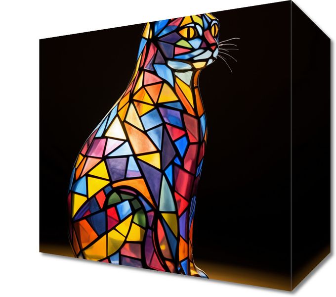 Obraz 20x20cm Koci Witraż zdjęcie 1