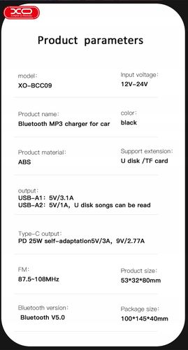 Transmiter FM XO BCC09 USB Bluetooth na Arena.pl