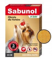 SABUNOL OBROŻA NA PCHŁY KLESZCZE DLA YORKÓW ZŁOTA 35CM DZIAŁA 3 MIESIĄCE