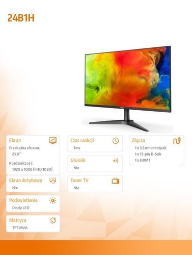 Monitor 23.6 24B1H MVA HDMI na Arena.pl