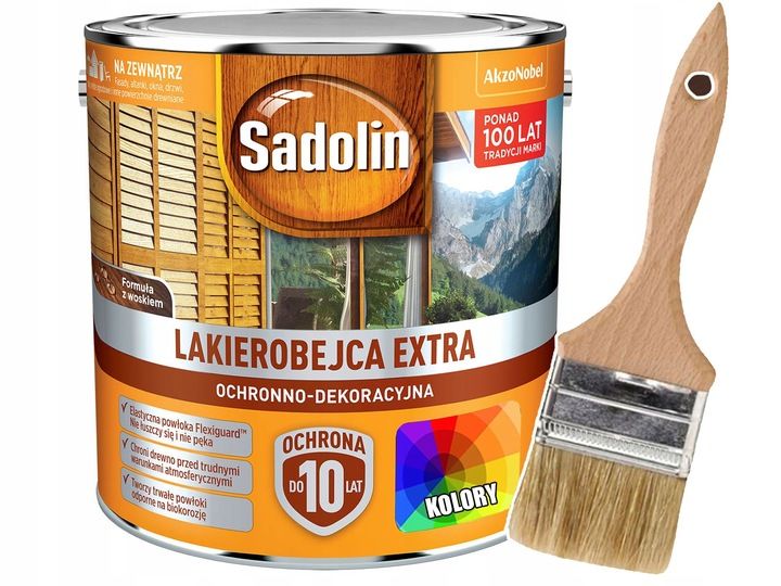 Sadolin Lakierobejca do drewna EXTRA 2,5L KOLORY zdjęcie 2