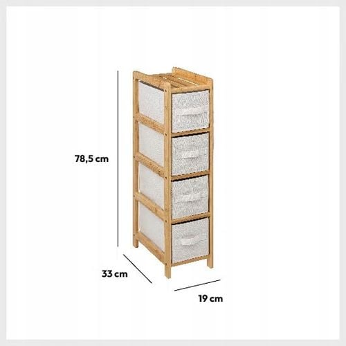 Regał łazienkowy do przechowywania z 4 koszami tekstylnymi Szuflady na Arena.pl