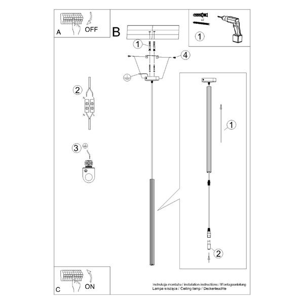 Lampa wisząca ARCHE 1 czarna zdjęcie 11