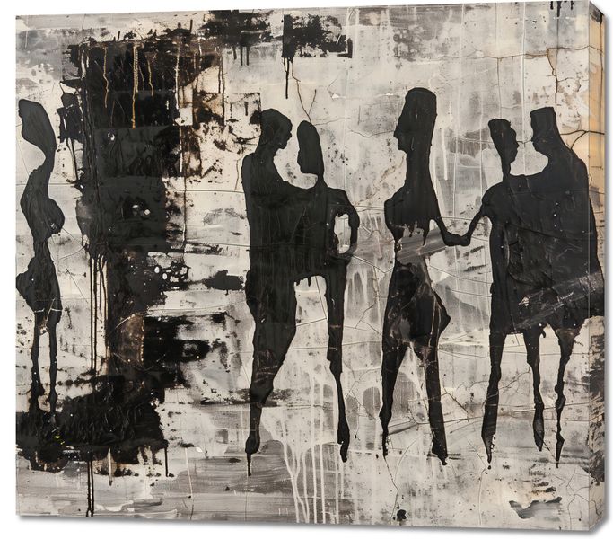 Obraz 100x90cm Szarzy Ludzie zdjęcie 1