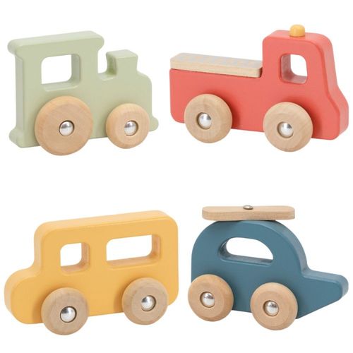 VIGA Zestaw Drewnianych Kolorowych Pojazdów 4szt. z Serii PolarB na Arena.pl