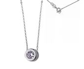 RODOWANY SREBRNY NASZYJNIK GWIAZD CIRCLE CYRKONIA