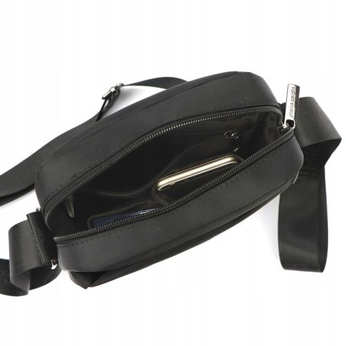 Pierre Cardin Torba MESKA Czarna Materialowa na PASKU Listonoszka Pojemna na Arena.pl