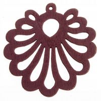 Drewniana zawieszka MUSZLA ażur 50mm brązowy 1szt.