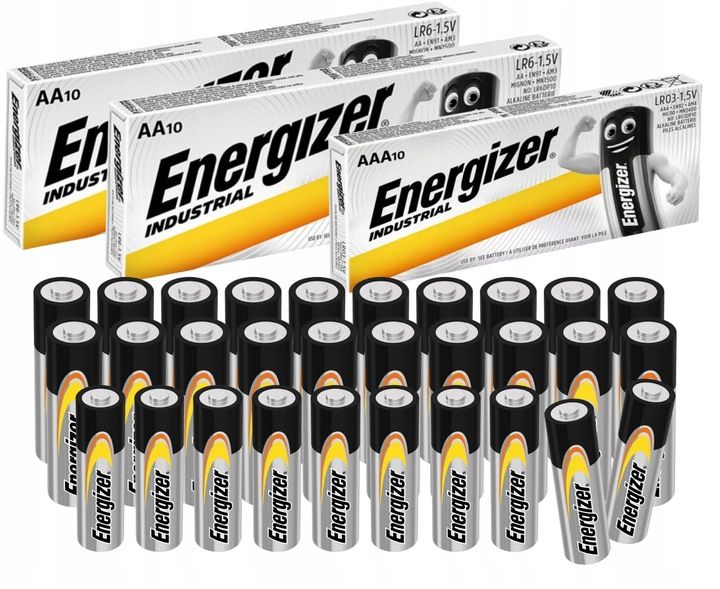 Baterie AA AAA ENERGIZER Paluszki Alkaiczne R6 R3 1.5V 20+10 sztuk Oryginal zdjęcie 1