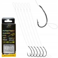 6x Haczyki Method Feeder na żyłce z włosem r 10