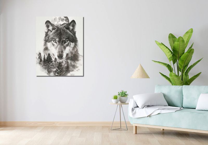 Obraz 70x90cm Wilczy Duch Lasu zdjęcie 2