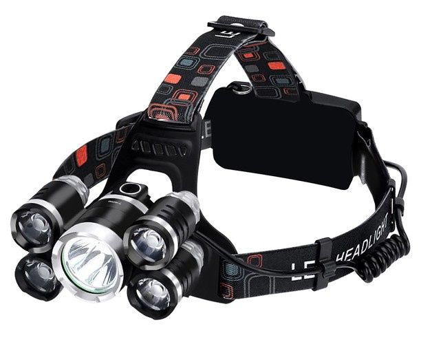 Latarka Czołowa 5 X Led T6 Cree zdjęcie 4
