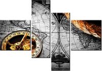 130CM 90 OBRAZ 4 ELEM ZABYTKOWA MAPA ŚCIENNY