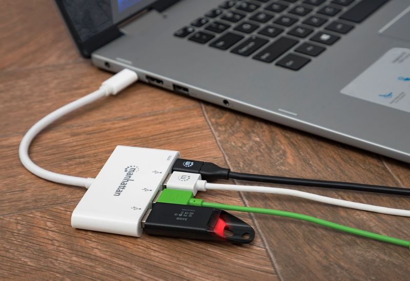 3-Portowy Hub USB-C 3.1 Gen1 3x USB-A z Portem USB-C PD zdjęcie 5