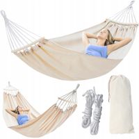 HAMAK ZE STELAŻEM LEŻAK OGRODOWY MOCNY 2-OSOBOWY HUŚTAWKA 270x150 WZ7