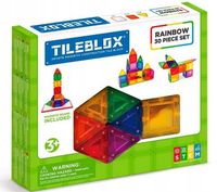 Tileblox zestaw tęczowy 30 elementów z tablicą magnetyczną