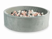 Suchy basen z piłeczkami 700 sztuk 130x40 Velvet szary (różowozłote, metaliczny grafit, opalizujące)