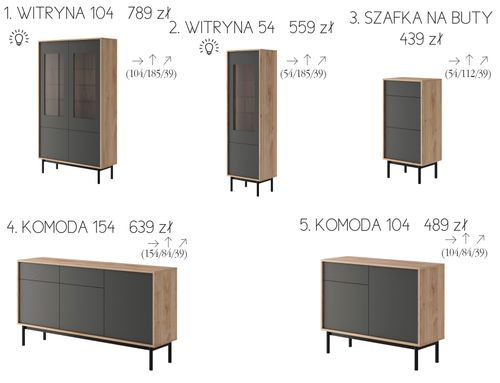Witryna, Kolekcja SIMPLE, Meble do Salonu na Arena.pl