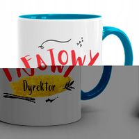 Dla Dyrektora Kubek Błękitny Fajowy Dyrektor Z Nadrukiem Ze Zdjęciem