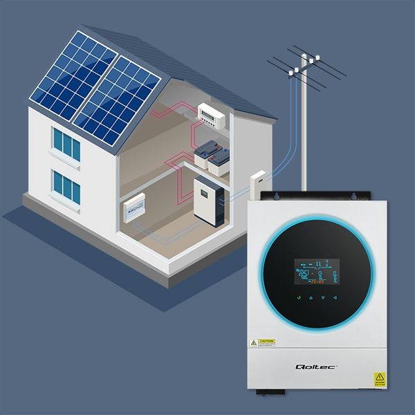 Hybrydowy inwerter solarny Off-Grid 6kVA 6kW 120A MPPT LCD Wi-Fi BMS Sinus zdjęcie 4