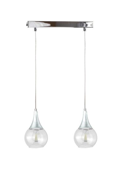 Lampa wisząca 2xE27 LACRIMA CLEAR SILVER zdjęcie 1