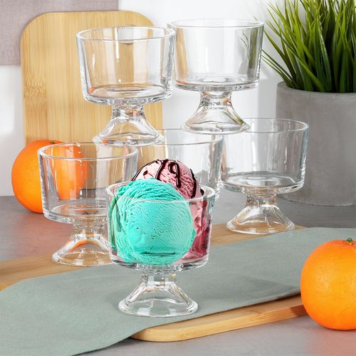 6x Pucharki Szklane na Nóżce do Lodów Deserów na Lody Desery 290 ml na Arena.pl