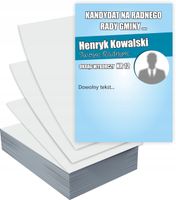 Ulotki A6 wyborcze 100 szt WYBORY NA RADNEGO RADY GMINY + PROJEKT GRATIS