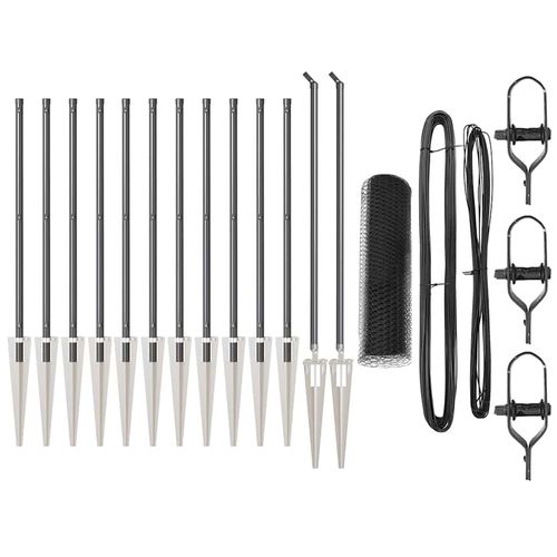 Ogrodzenie z słupkami Szary 0.4 x 25 m Stal pokryta PCV na Arena.pl