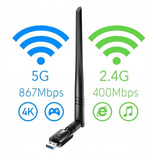 Karta Sieciowa zewnętrzna USB 3.0 Cudy Wu1400 adapter WiFi do laptopa 5 GHz na Arena.pl
