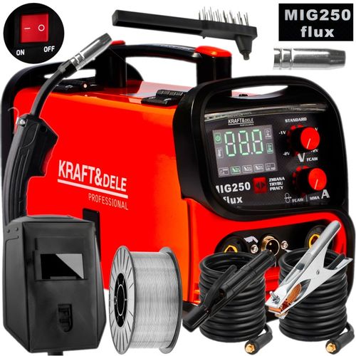 Spawarka INWERTEROWA INWERTOROWA FLUX MIG MMA LIFT TIG 250A PÓŁAUTOMAT 4w1 na Arena.pl