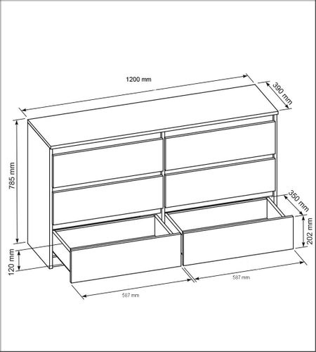 CZARNA KOMODA 6 SZUFLAD 120 CM OD PRODUCENTA! na Arena.pl