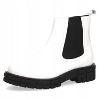 Botki Caprice białe lakierowane Nikita 40