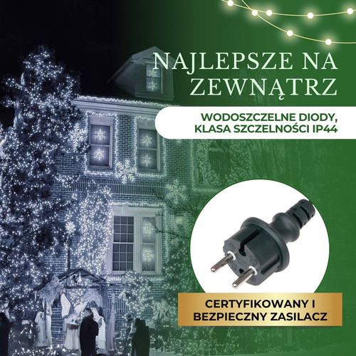 Lampki choinkowe 1000 Led biały zimny 81,5 m oświetlenie świąteczne IP44 niebieski flash na Arena.pl
