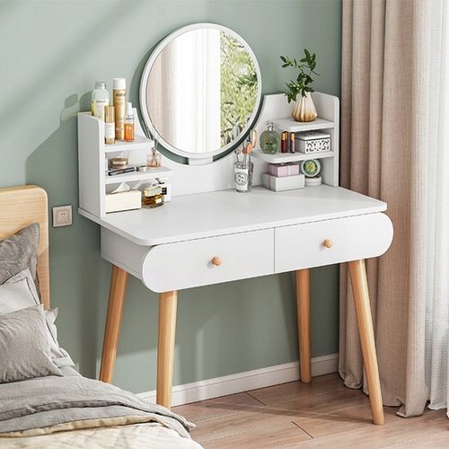 TOALETKA KOSMETYCZNA Z LUSTREM MAKIJAŻ BIAŁA DUŻA SKANDYNAWSKA LOFT na Arena.pl