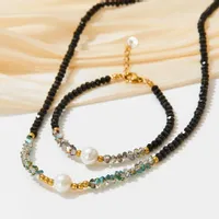 Elegancki Stylowy Zestaw naszyjnik i bransoletka z perłą Na Prezent