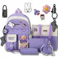 PLECAK SZKOLNY A4 MŁODZIEŻOWY + PIÓRNIK dziewczynki FL DUŻY ZESTAW 5w1