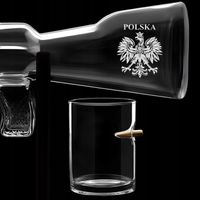 Zestaw do Whisky Karafka Karabin 4 Szklanki Grawer Prezent Urodziny Święta