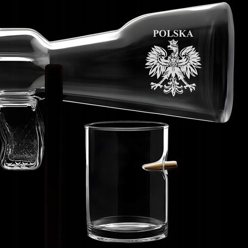 Zestaw do Whisky Karafka Karabin 4 Szklanki Grawer Prezent Urodziny Święta na Arena.pl