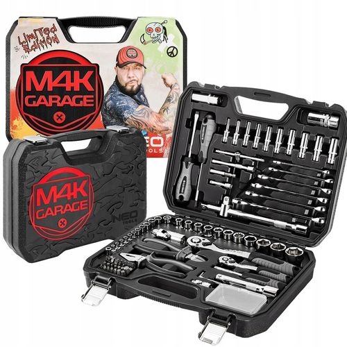 Zestaw Narzędzi NEO TOOLS M4K Garage, 90 el. Klucze Nasadowe Walizka na Arena.pl