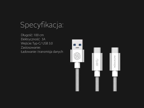 Nillkin Kabel Elite USB-C Typ C Grey na Arena.pl