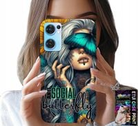 ETUI DO OPPO RENO7 5G - ANTI SOCIAL, BUTTERFLY, MOTYLEK, KOBIECE