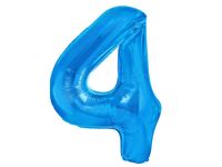 Balon foliowy "cyfra 4", ciemno niebieska, 100 cm [balon na hel]