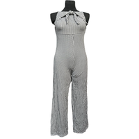 Kombinezon Damski na Krótki Rękaw Wygodny Lekki Czarny Rozmiar XS