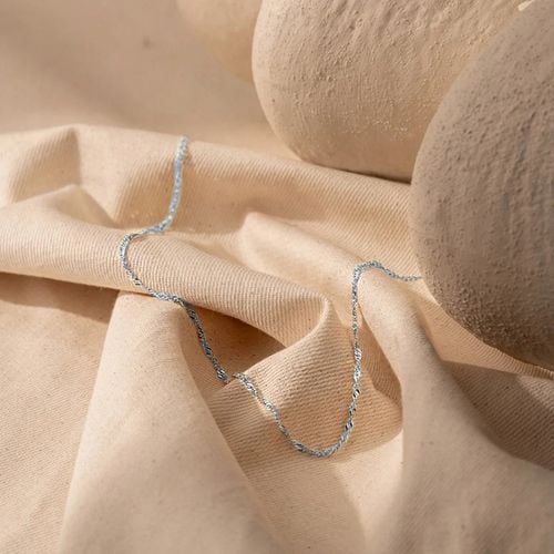 SREBRNY ŁAŃCUSZEK DAMSKI SINGAPUR SKRĘCANY 60cm ŁAŃCUSZEK SREBRO PRÓBA 925 na Arena.pl