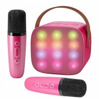 Zestaw do Karaoke dla dzieci Głośnik + 2 mikrofony Różowy K-1