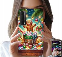 ETUI DO HUAWEI P SMART 2021 - PIERNIK PIERNIKI ŚWIĄTECZNE WZORY +SZKŁO
