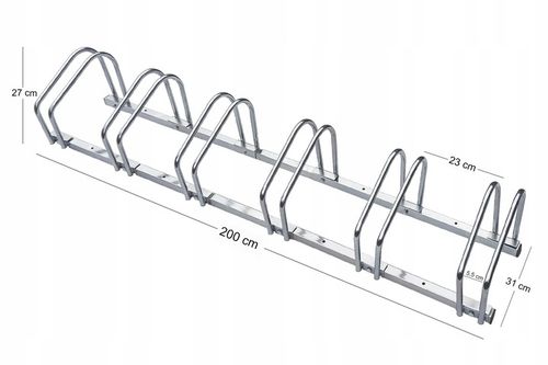 STOJAK NA 6 ROWERÓW PARKING ROWEROWY UCHWYT NA 6 STANOWISK STAL NIERDZEWNA na Arena.pl