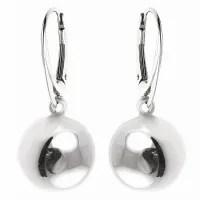 ELEGANCKIE WISZĄCE SREBRNE KOLCZYKI DUŻE GŁADKIE KULKI KULE 10MM BALLS