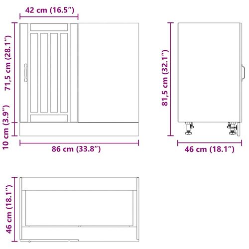 Szafka kuchenna dolna „Lucca” z czarnego drewna klejonego na Arena.pl