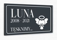 NADRUK UV Tabliczka nagrobna nagrobkowa dla zwierząt nierdzewna 20x10